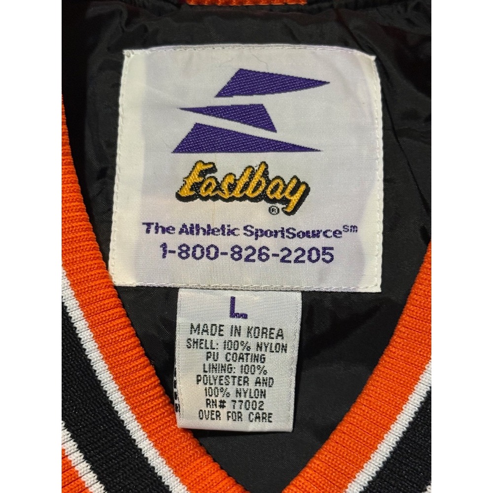Vintage Eastbay Nylon Pullover Windbreaker Jacket Black Orange L - Picture 7 of 7